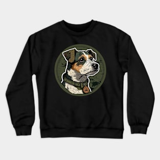 Jack Russell Terrier Camouflage Motif Crewneck Sweatshirt